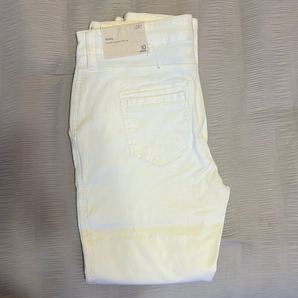 Cream chinos.